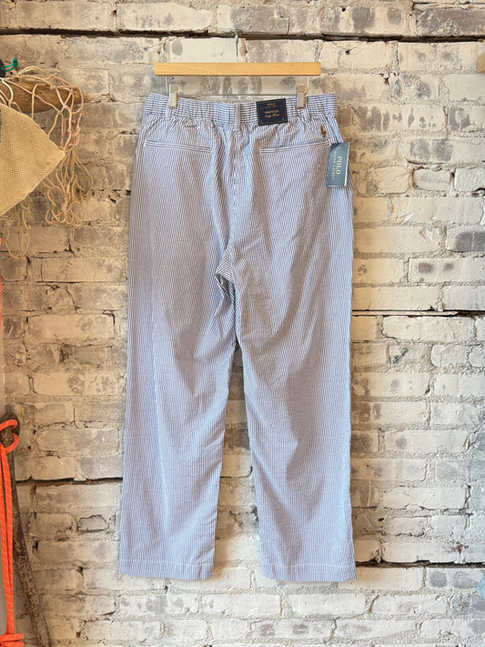 Seersucker Prepster Easy Pant - Blue/White - DUNE + SALT