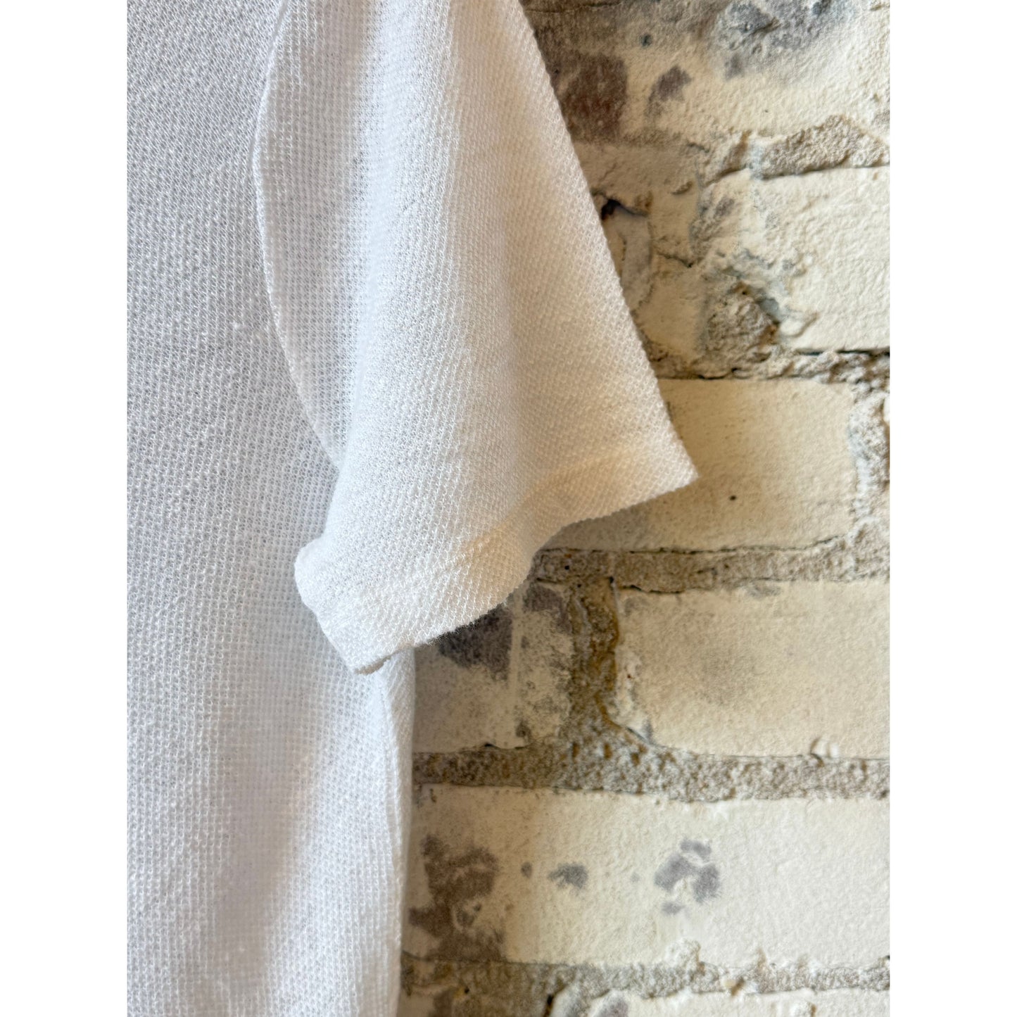 Hemp Pique SS Crew - White - DUNE + SALT