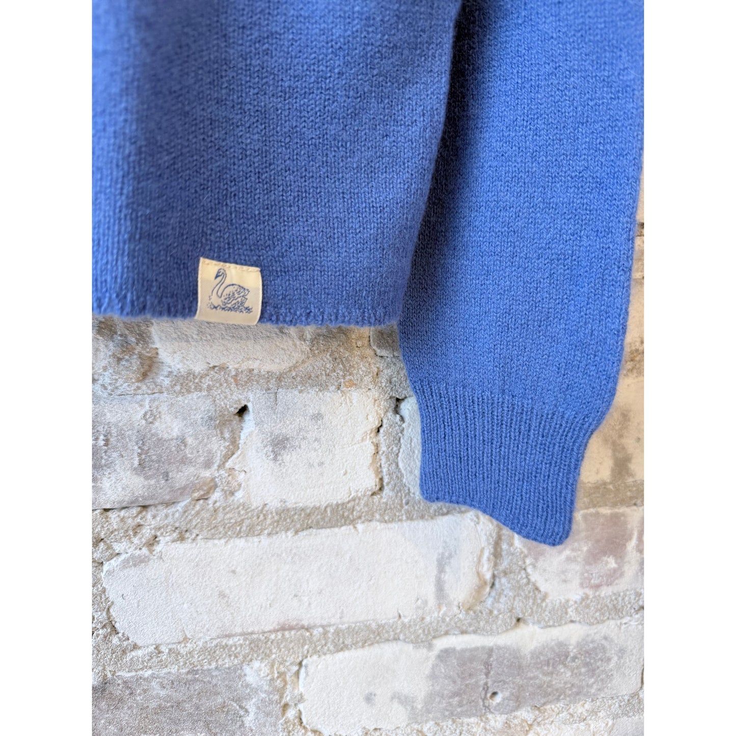 Lightweight Merino Wool-Cashmere-Silk Crew - Washed Blue - DUNE + SALT