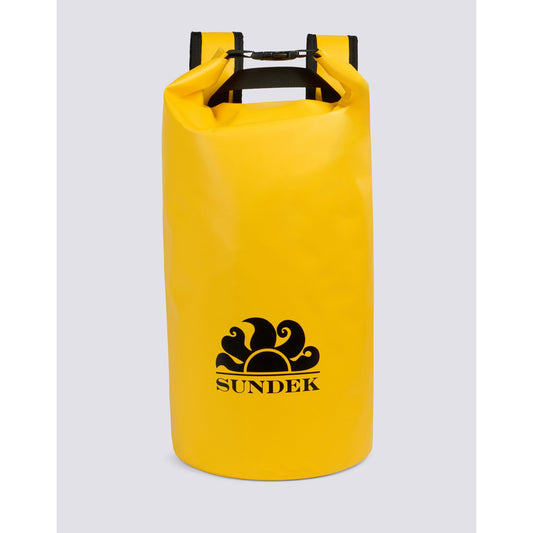 Men's Sundek 20-liter yellow water-resistant technical backpack with multiple compartments and padded straps.
