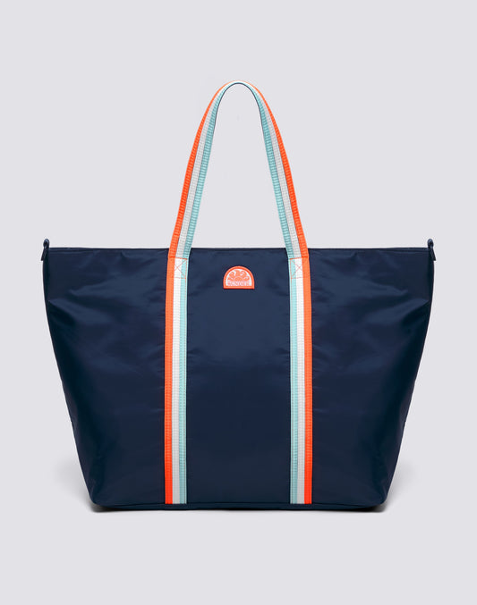 Sundek Bon Bag Beach Tote with Rainbow Details - Navy Lavender