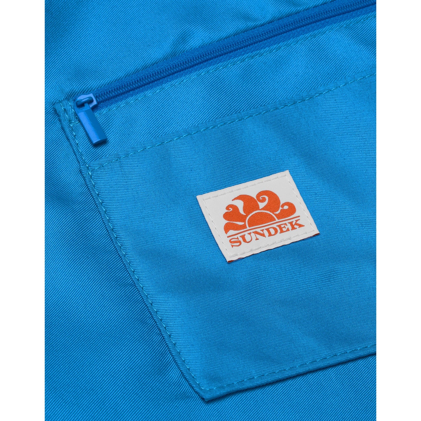 Men's Sundek Bon Bag beach tote with rainbow details in reef blue, featuring spacious design and sturdy handles.