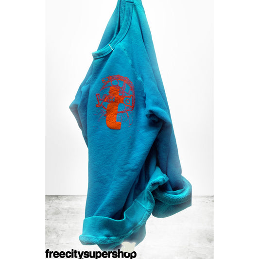 FreeCity ARTYARD/SUPERSHOP STAMP SUPERYUMM RAGLAN - Krishna Blue White Smoke