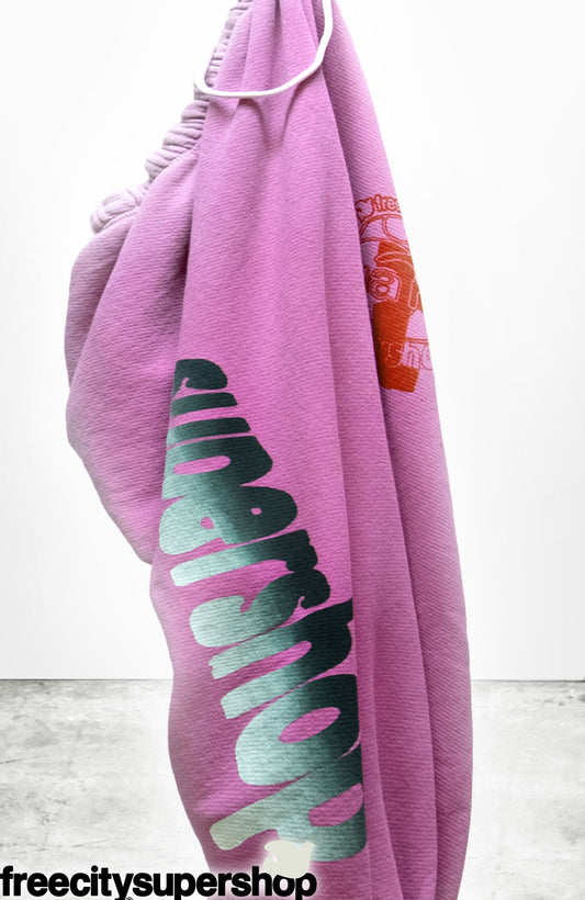 FreeCity ARTYARD/SUPERSHOP SUPERVINTAGE YUMM OG SWEATPANT - Pinkshroom Powder White Smoke