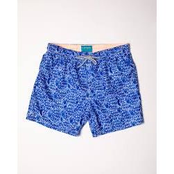 Men's Cyclist Liner Swim Trunks - Abstract Fish Navy - DUNE + SALT