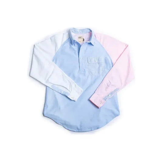 Oxford Shirt Pop Over - Patchwork Multi - DUNE + SALT