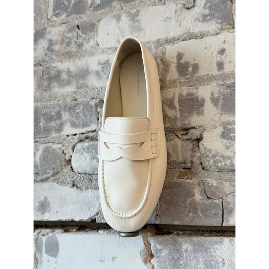 Women's Dear Frances Balla Loafer in chalk color, featuring sleek leather design with a rounded toe and stylish slip-on fit.