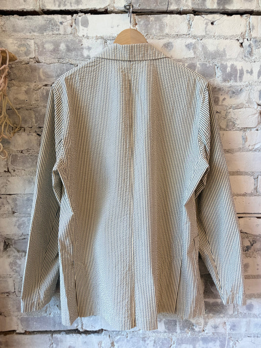 Hartford Men's Jules Woven Jacket - Blue & Cream Gray