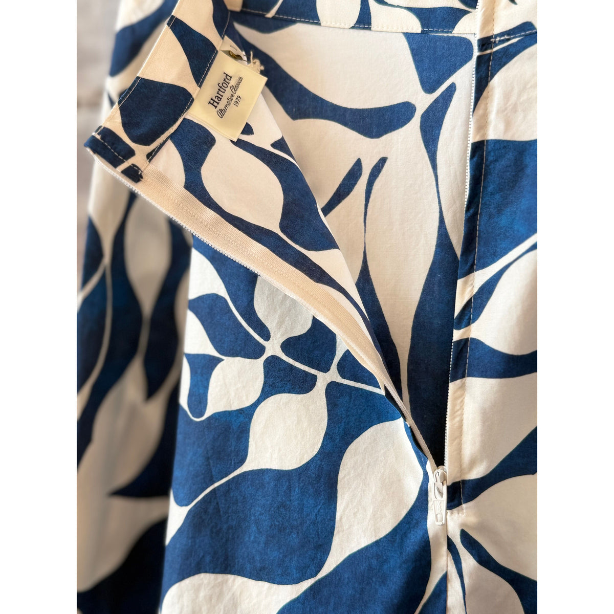 Hartford Women's Joyce Woven Skirt - Raw White/Blue Light Gray