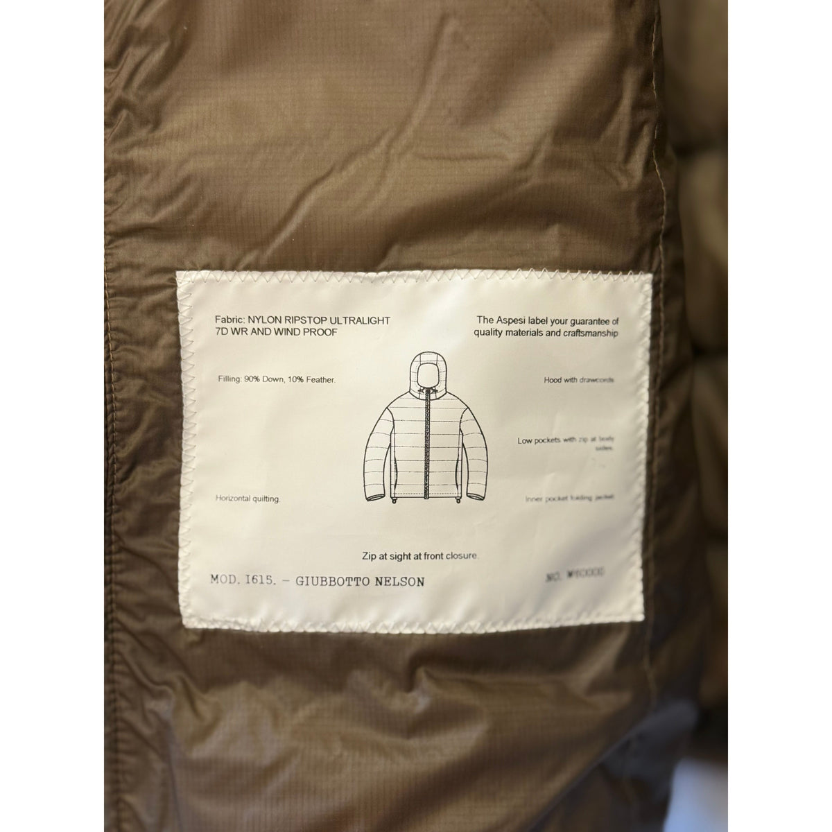 Aspesi Nelson Down Jacket - Sand Dark Slate Gray