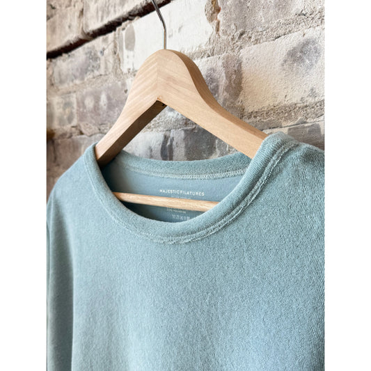 Organic Cotton Terry Semi Relaxed S/S Crewneck - Bleu Calanques - DUNE + SALT