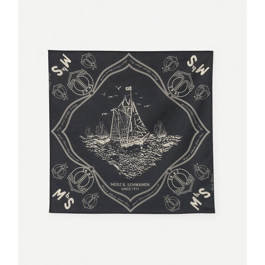 MbS Logo Lightweight Cotton Poplin Bandana - Charcoal - DUNE + SALT