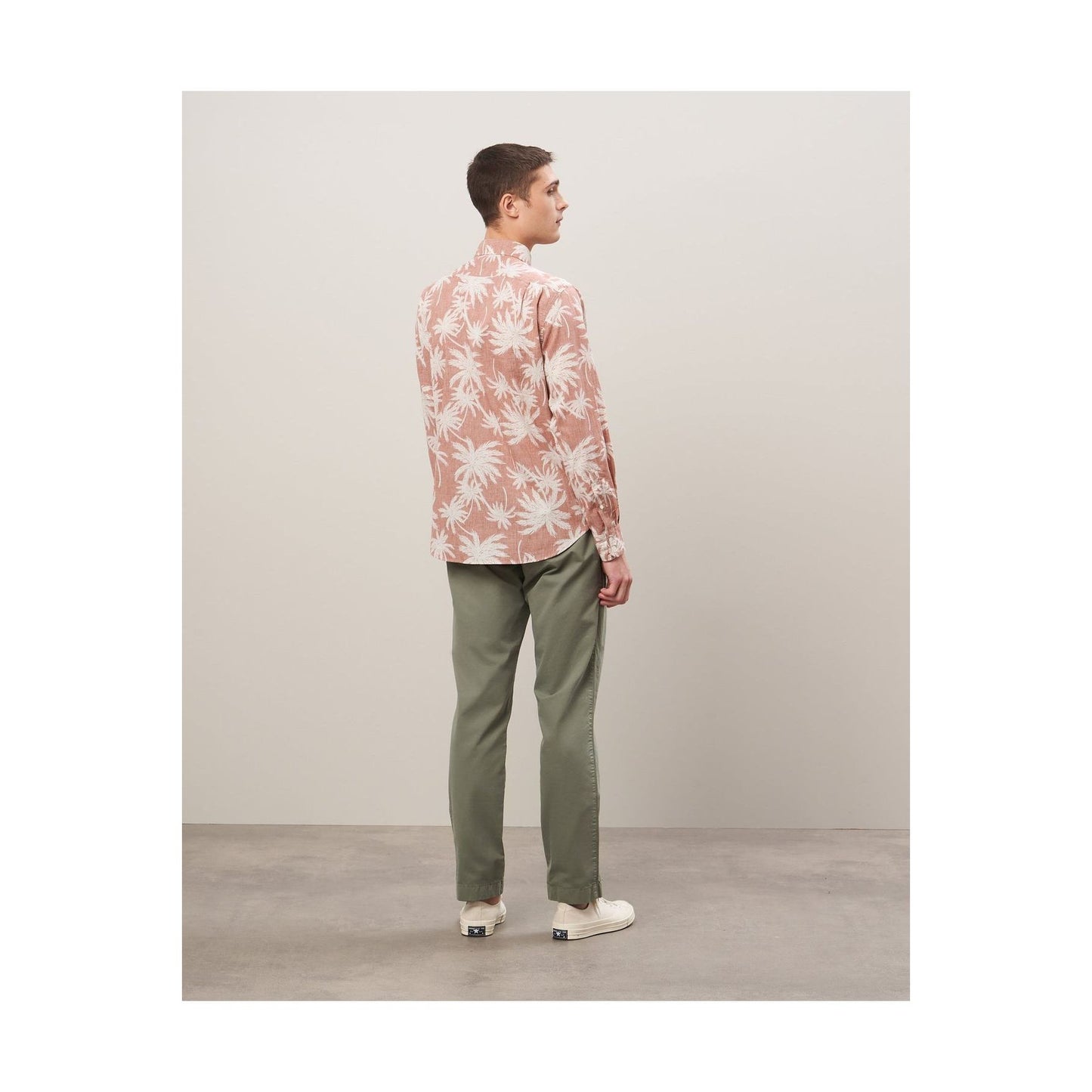Paul Palm Tree Print Cotton Shirt - Rust - DUNE + SALT