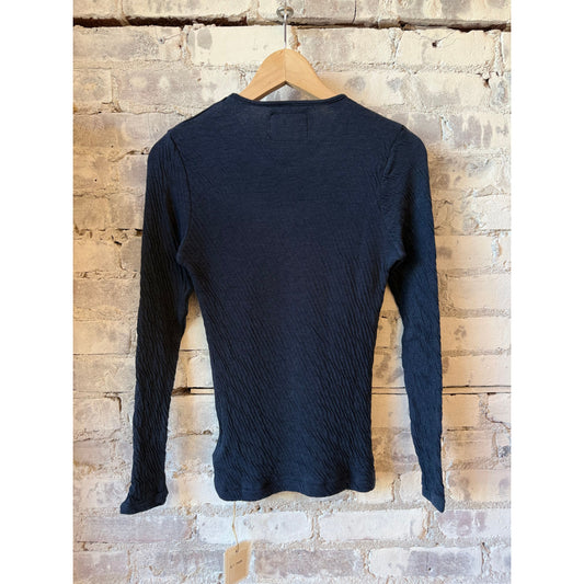 V::Room High-Soft Double-Face L/S Crew - Dark Navy Dark Slate Gray