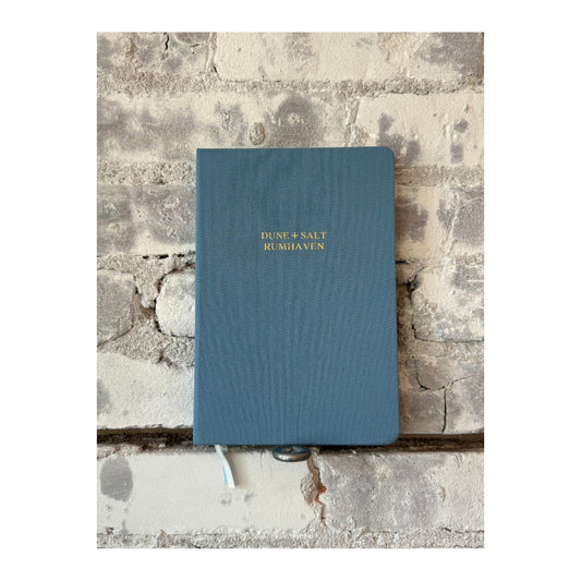 Foil Embossed Linen Notebook - Dusty Blue/Gold - DUNE + SALT