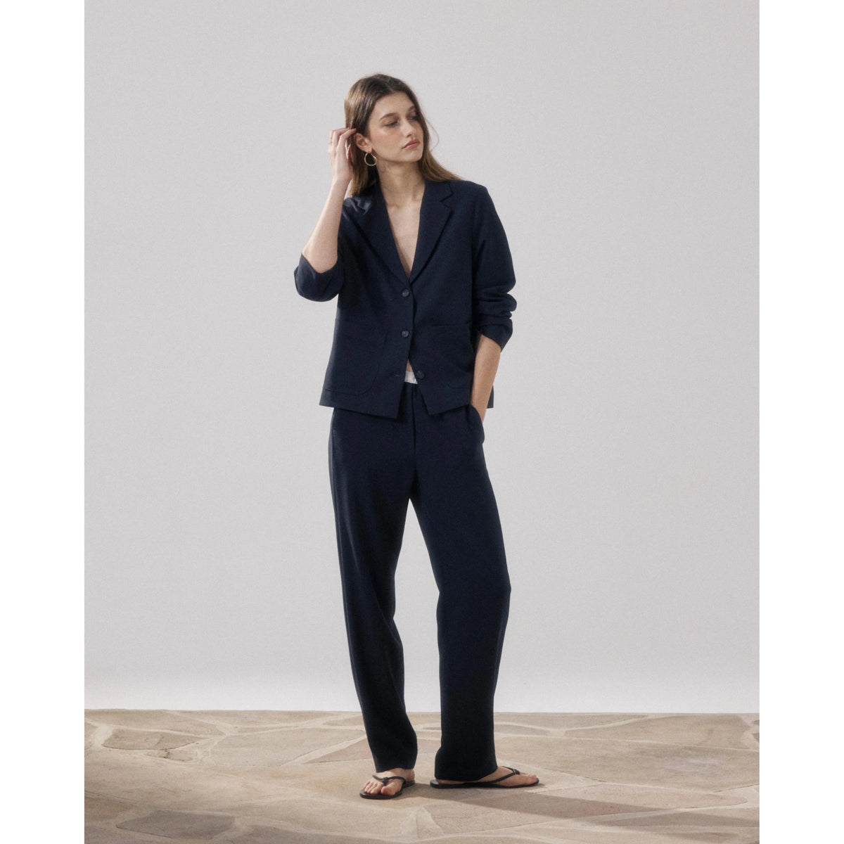 Women's Hartford Vizir Woven Jacket in stone, featuring a stylish woven design and tailored fit, perfect for casual or smart looks.