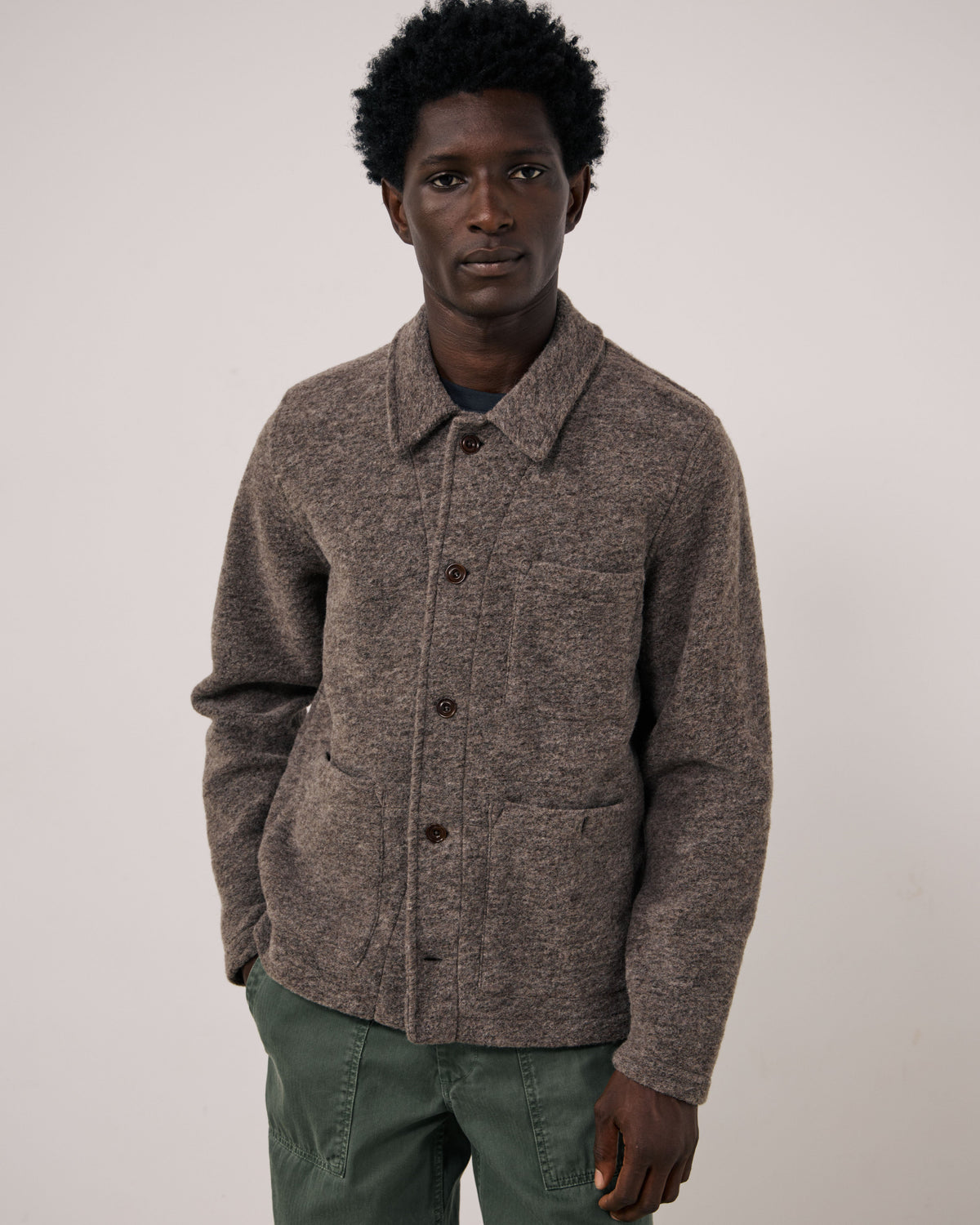 Service Knitted Jacket - Mushroom