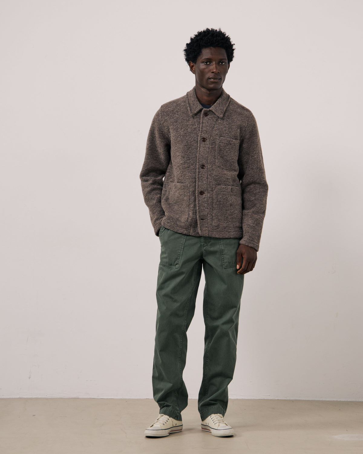 Service Knitted Jacket - Mushroom