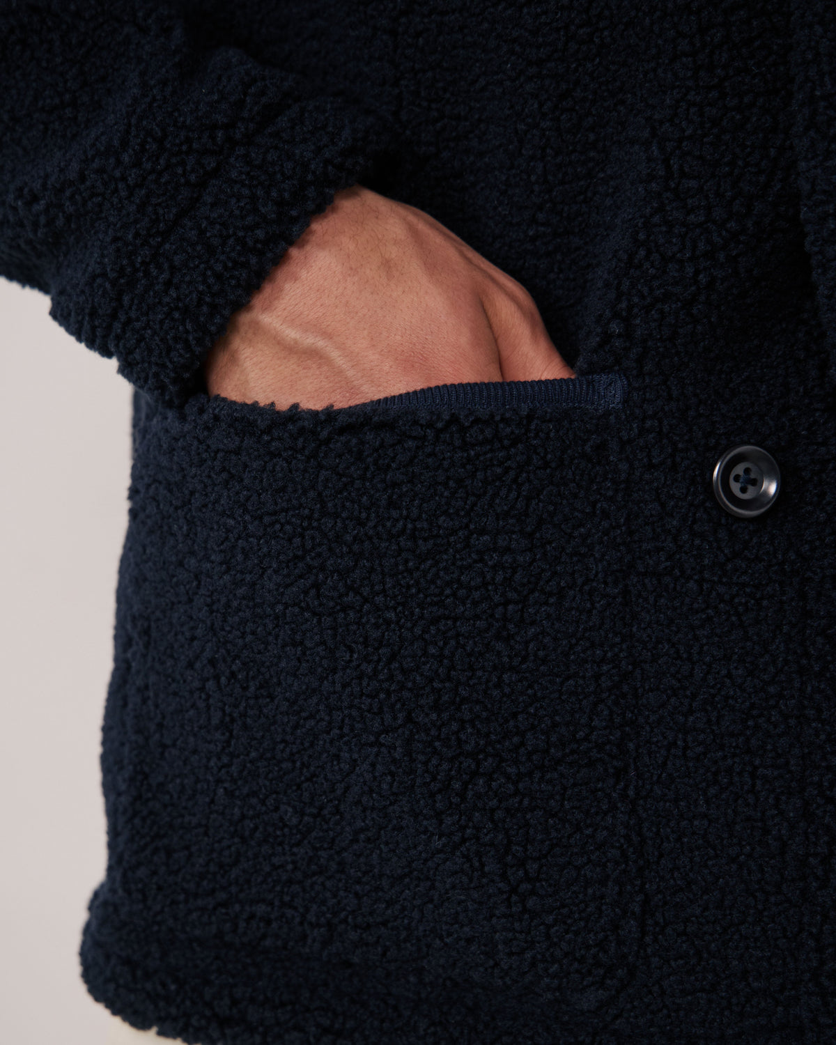 Sherpa Utility Knitted Jacket - Navy