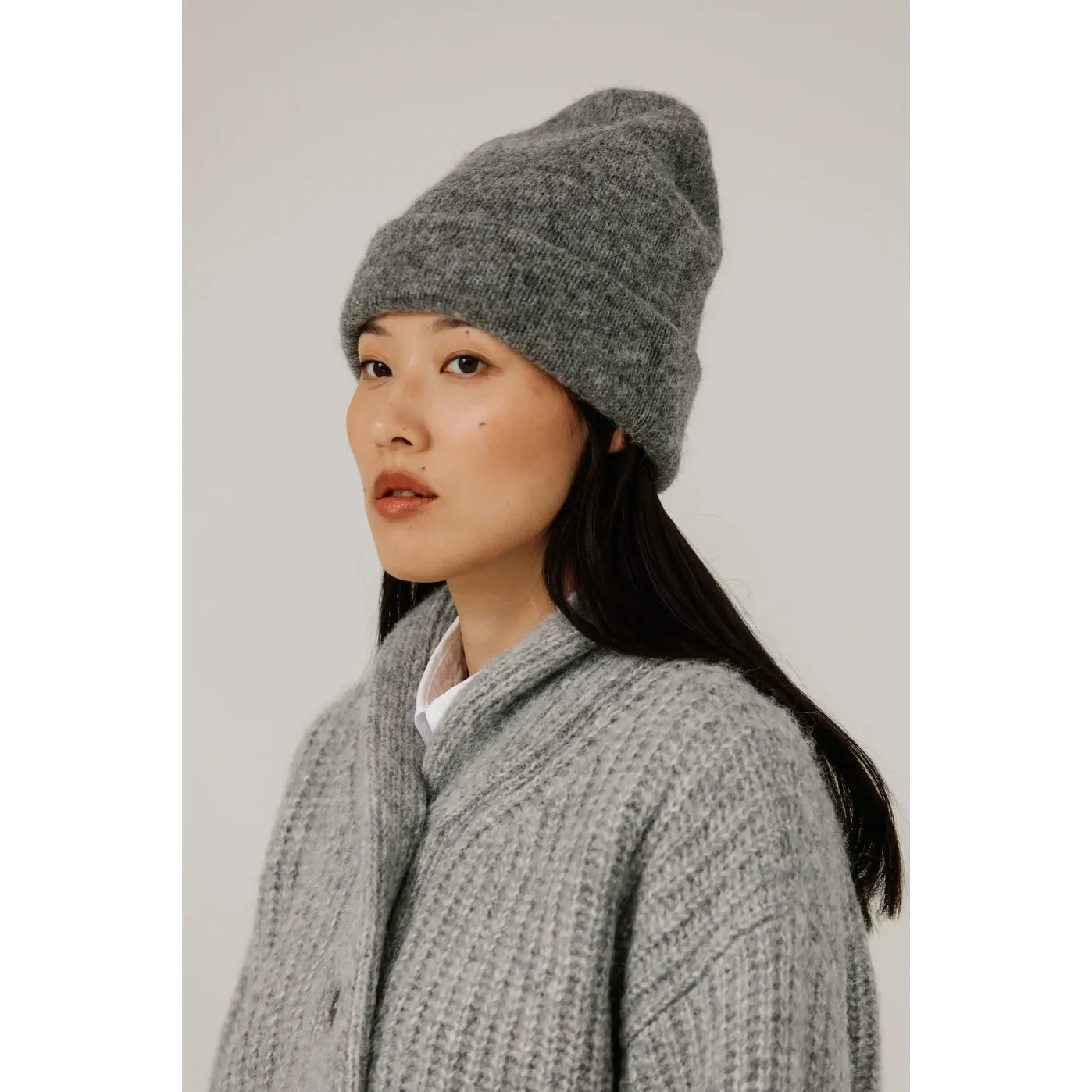 Baby Alpaca Andes Beanie - Grey Melange - DUNE + SALT