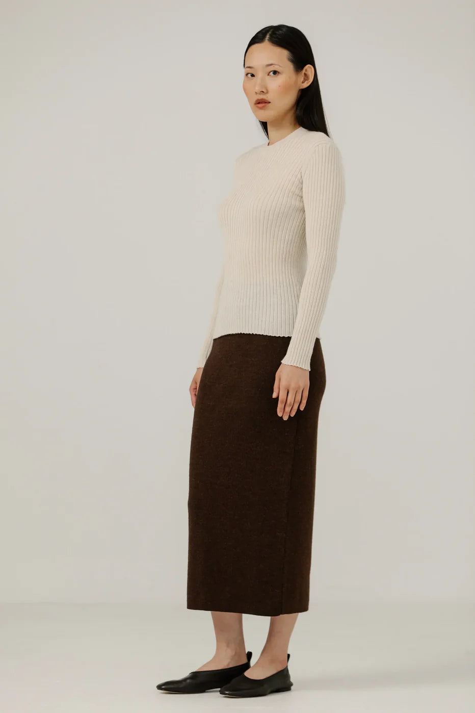 Fine Knit Rib Top - Pearl - DUNE + SALT