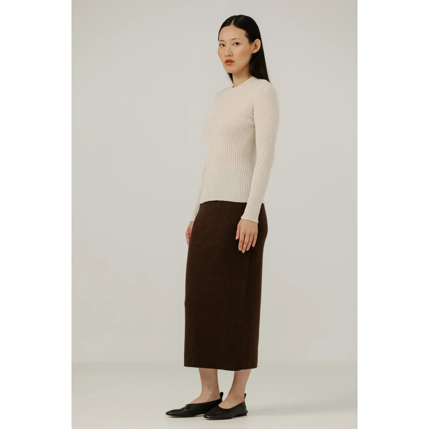 Fine Knit Rib Top - Pearl - DUNE + SALT