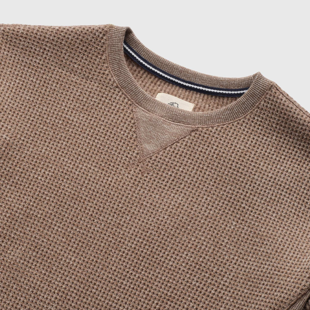 Surfside Supply Butch Waffle Fleece Crewneck - Camel Heather Dim Gray