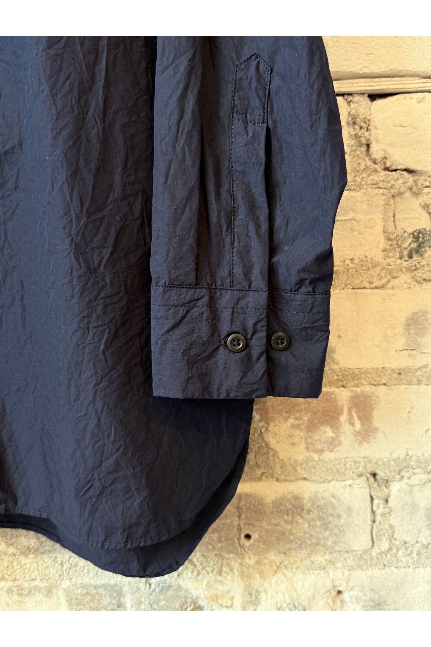 Broadcloth Regular Collar Shirt - Navy - DUNE + SALT