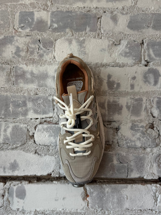 Yamabushi Women's Suede/Nylon Ripstop Sneaker - Grey/Light Military - DUNE + SALT