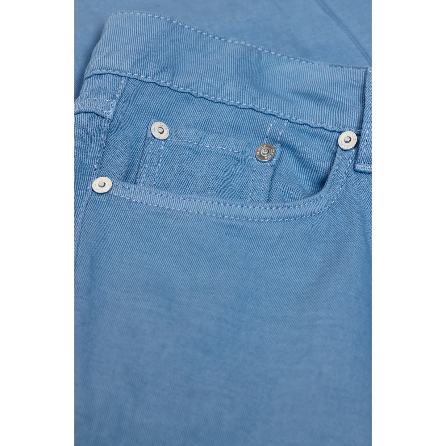 Women's Milo Straight Pants in Stone Blue by Closed Women’s, showing the fitted high-rise design and clean, tailored look.