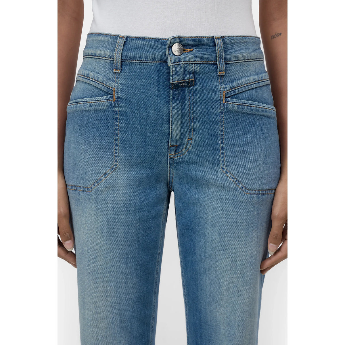 Closed Women's Mira-X Comfort Stretch Straight Jean - Mid Blue Dark Slate Blue