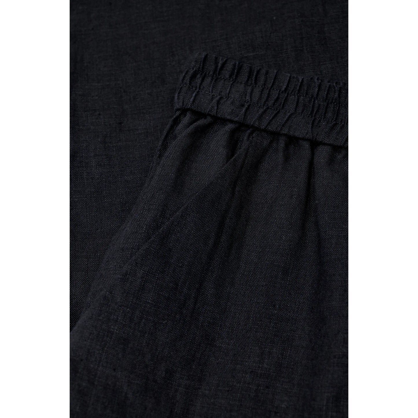 Women's Winona Wide Linen Pants in black by Closed Women's, featuring a relaxed fit and lightweight linen fabric.