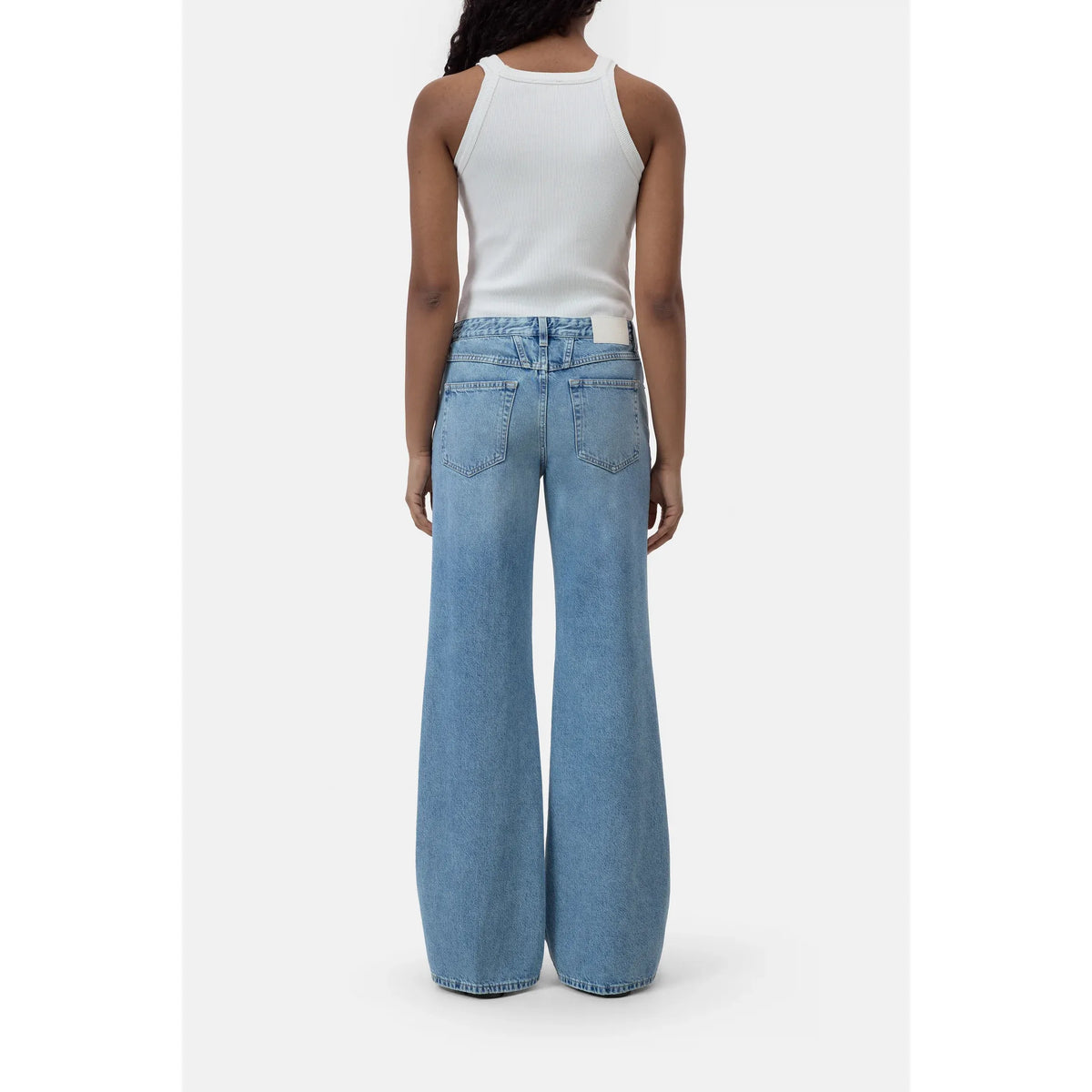 Light blue Gillan Wide Jeans for women by Closed Women's, featuring a relaxed fit and classic denim style.