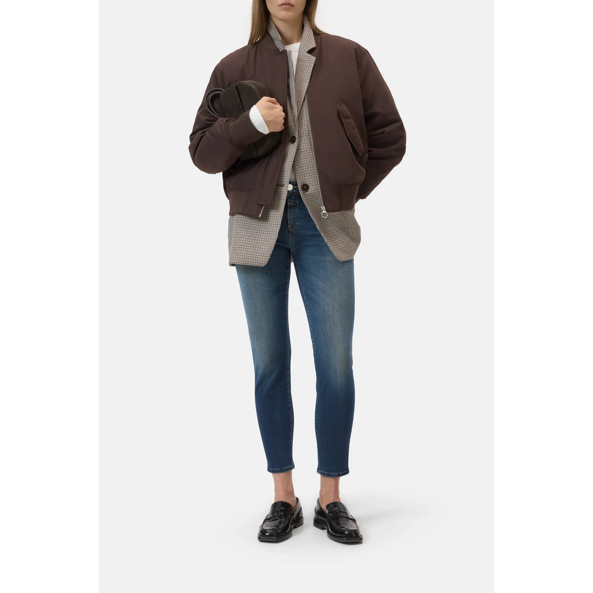 Closed Women's Baker Power Stretch Skinny Jean - Dark Blue White Smoke