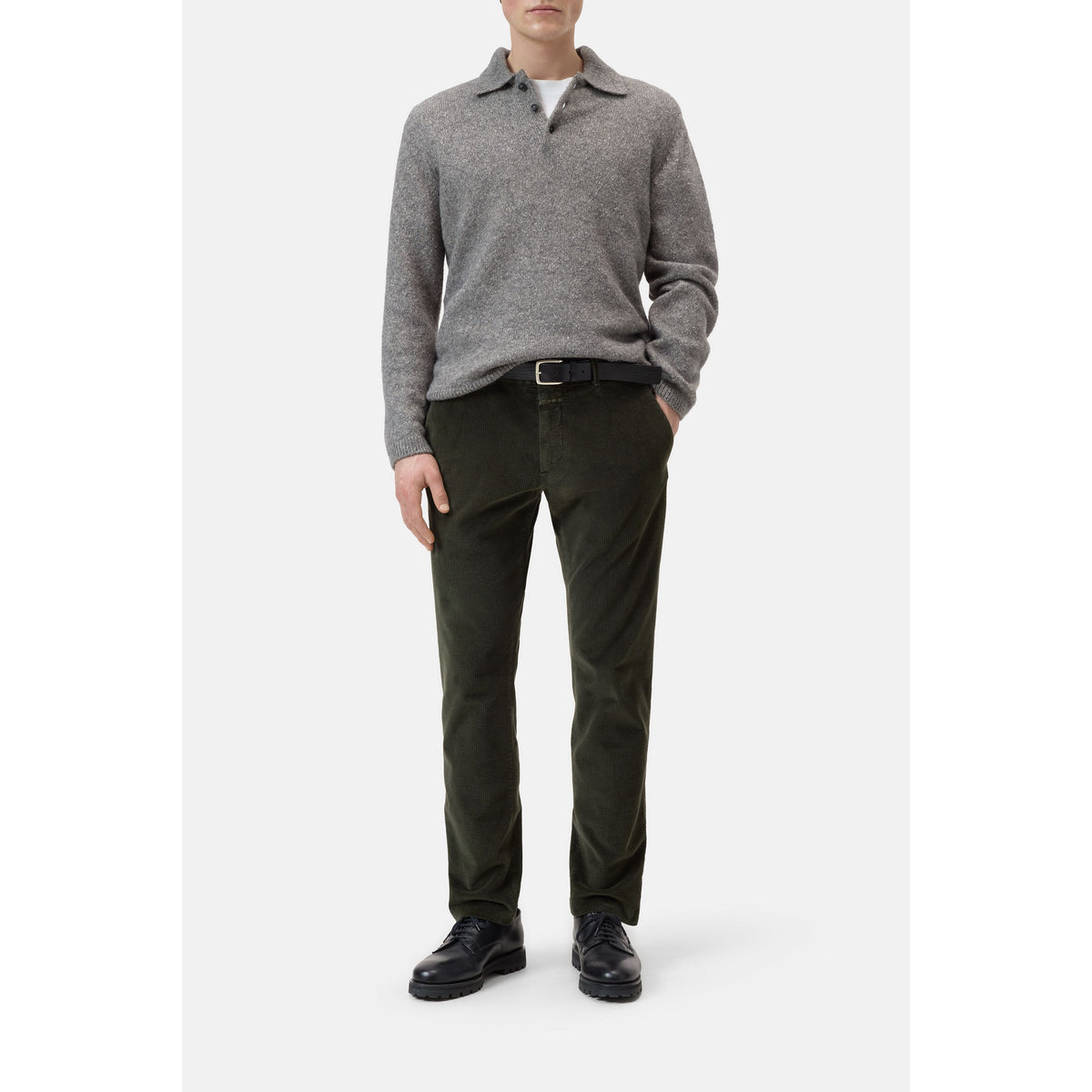 Closed Men's Clifton True Corduroy Pants - Dark Olive Green White Smoke