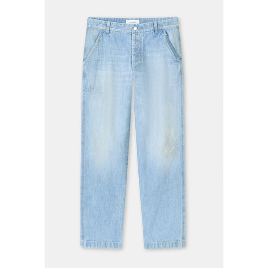 Men's light blue Toledo tapered relaxed jeans by Closed Men's, showing the fit and denim fabric details.