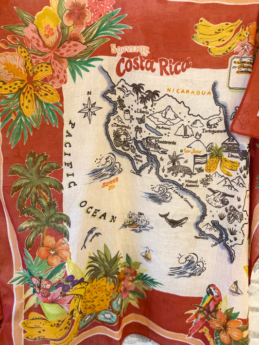 Bandana Costa Rica Woven Scarf - Red