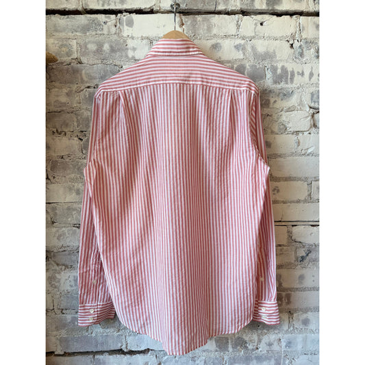 Hartford Men's Paul End-to-End Shirt - Red/White Stripe Dim Gray