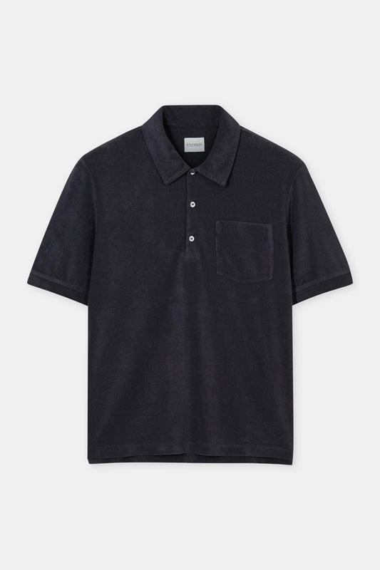 Closed Men's Short Sleeve Polo - Magma Black Dark Slate Gray