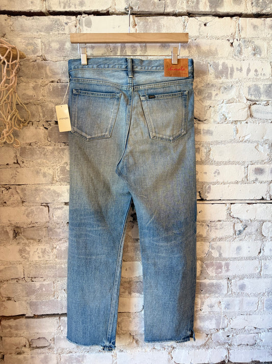 13.5oz Selvedge Denim Used Ankle Cut - Medium Distress - DUNE + SALT