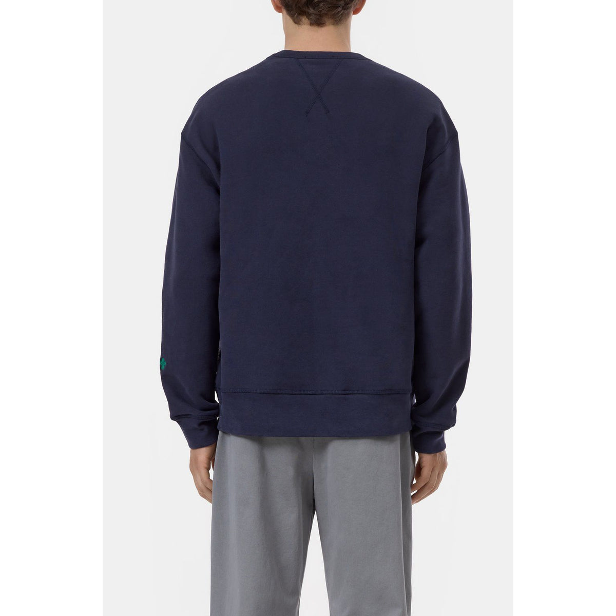 Men's Closed Crewneck Sweatshirt in Dark Night color, featuring a soft knit fabric and classic fit, shown on a plain background.