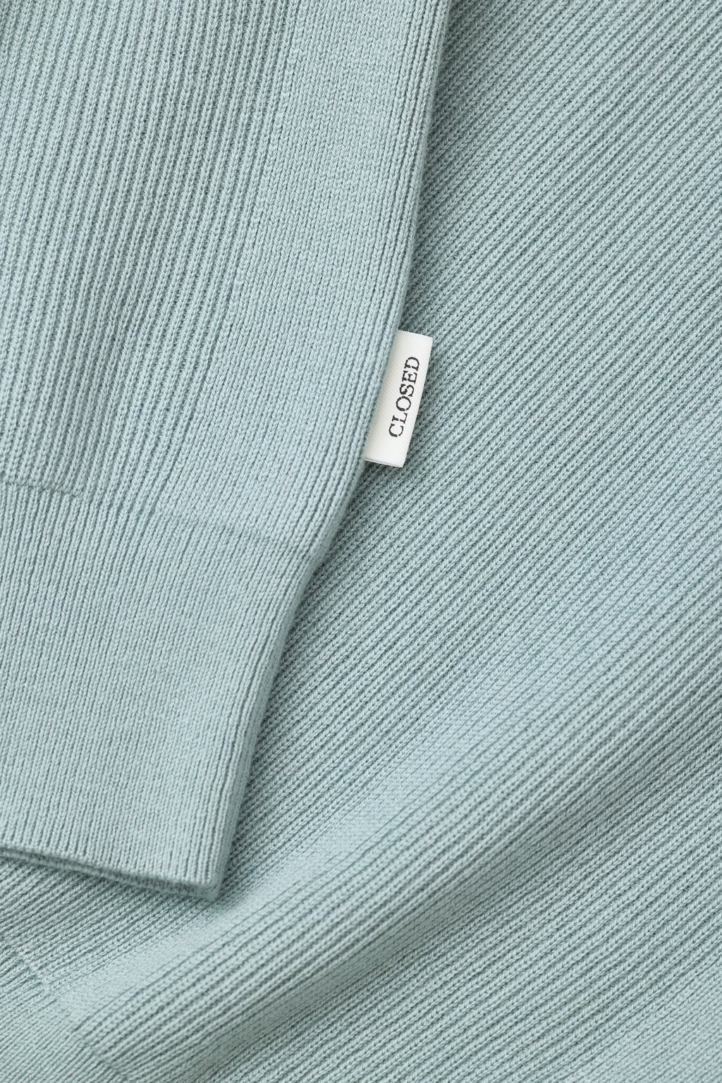 Closed Men's Half-Zip Cotton Blend Jumper - Drift Blue Dark Gray