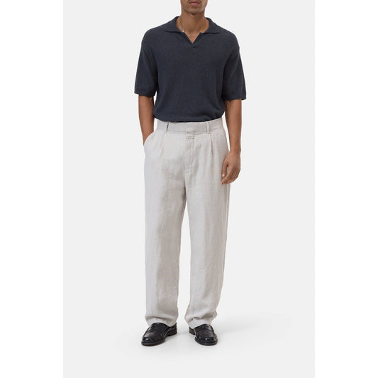 Men's cotton knit polo shirt in Magma Black by Closed Men's, featuring a classic collar and short sleeves.