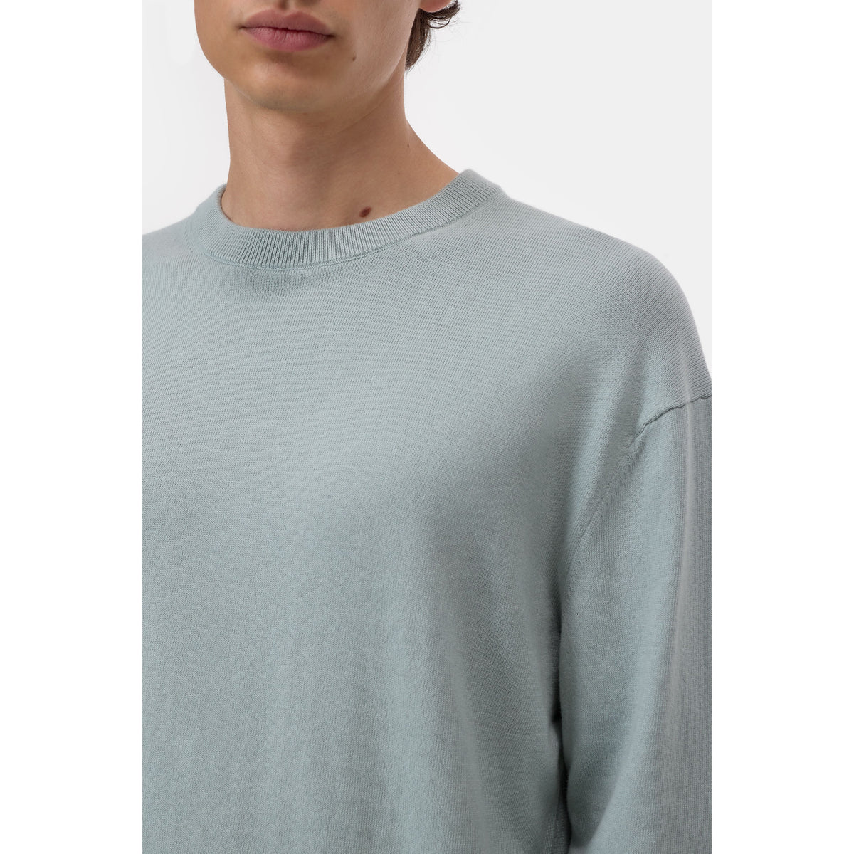 Closed Men's Fine-Knit Jumper — Drift Blue Dark Gray
