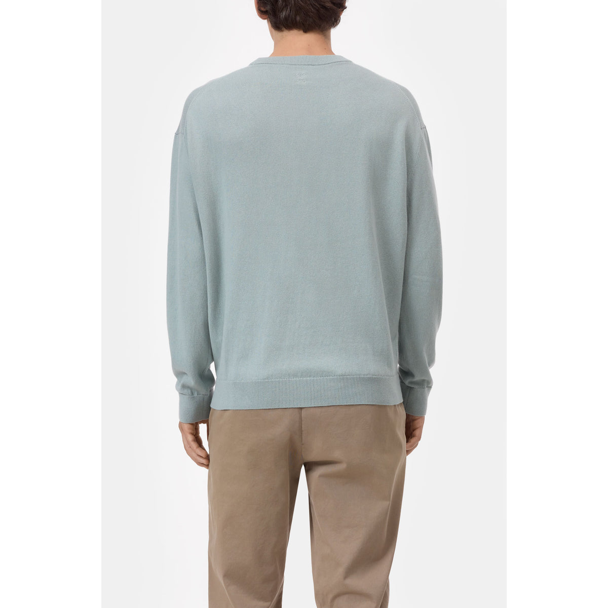 Closed Men's Fine-Knit Jumper — Drift Blue Dark Gray