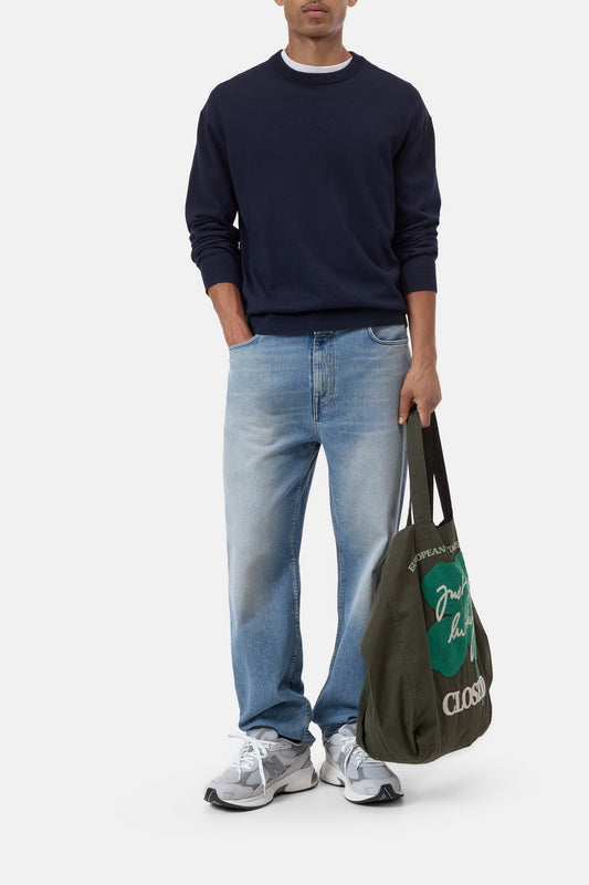 Closed Men's Fine-Knit Jumper — Dark Night White Smoke