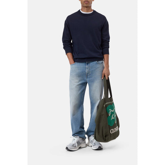 Closed Men's Fine-Knit Jumper — Dark Night White Smoke