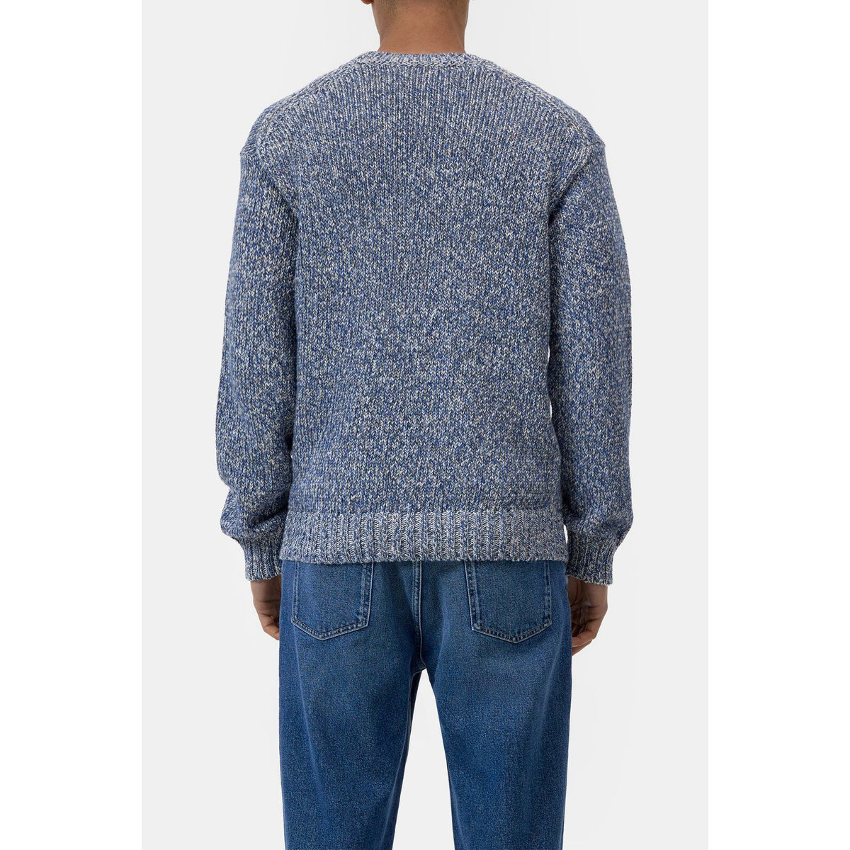 Closed Men's Mouliné Crewneck Sweater - Harbour Blue Slate Gray