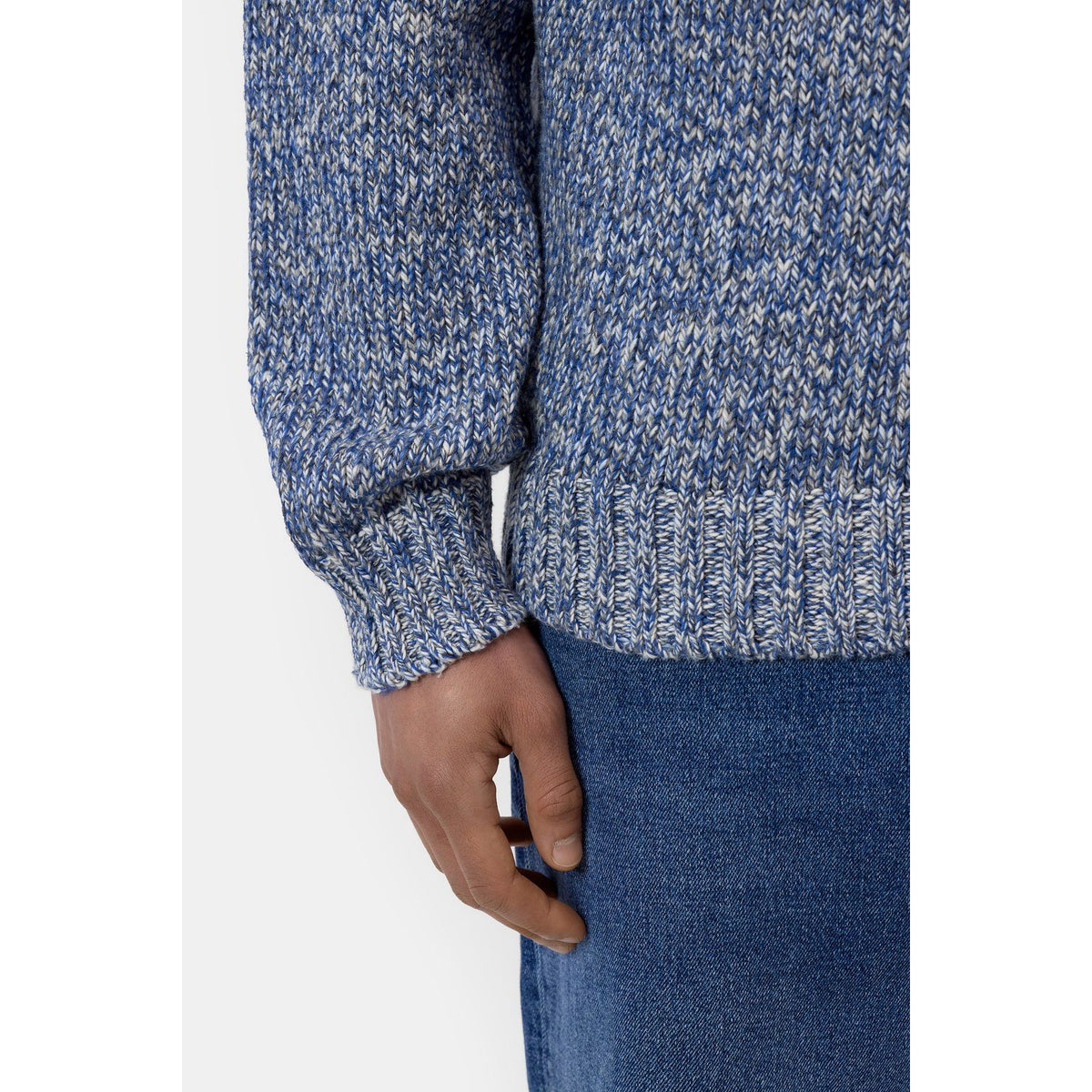 Closed Men's Mouliné Crewneck Sweater - Harbour Blue Slate Gray