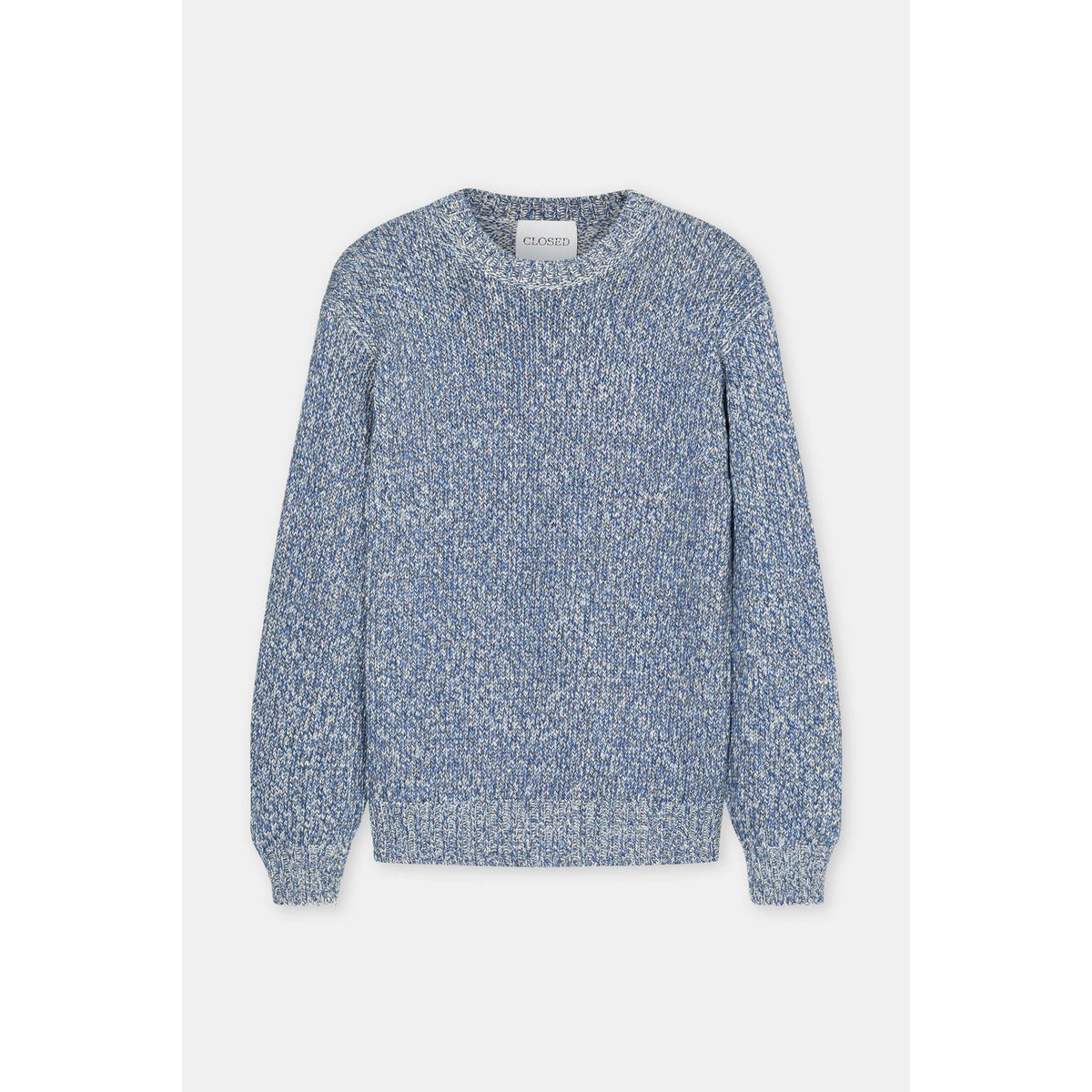 Closed Men's Mouliné Crewneck Sweater - Harbour Blue Light Slate Gray